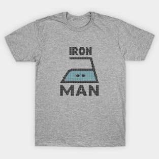 IRON MAN - Funny faux embroidery print T-Shirt